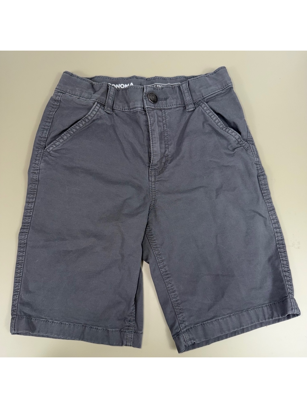 Sonoma Boys Size 7X Gray Flat Front Chino Shorts